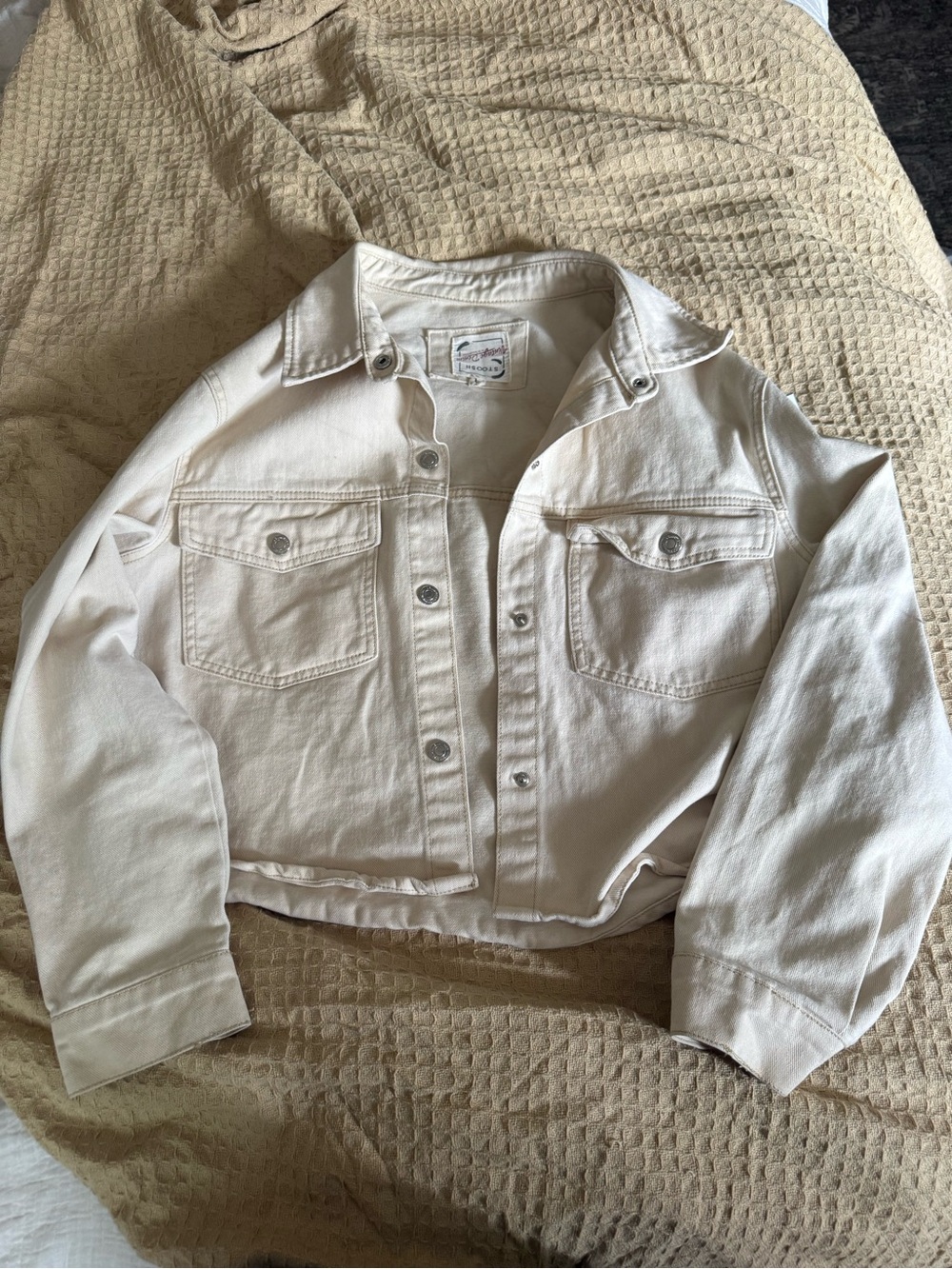 Stoosh Cream Button-Front Jean Jacket - Picture 2 of 4